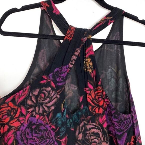 Alice + Olivia Liz Black Floral Twist Keyhole Mini Dress S - Picture 5 of 7